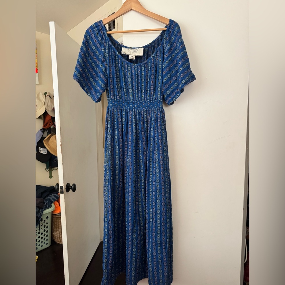Ace and Jig Blue Patterned Women's Dress medium